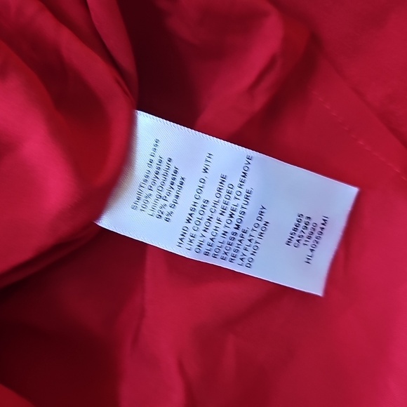 NWT CHELSEA28 Dress Red Sateen Ruched Side Midi Cocktail Medium Gown - Picture 8 of 8